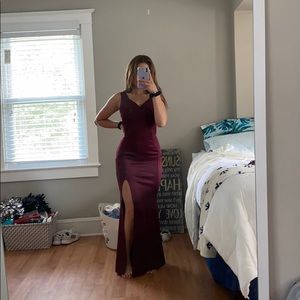 long formal dress with slit